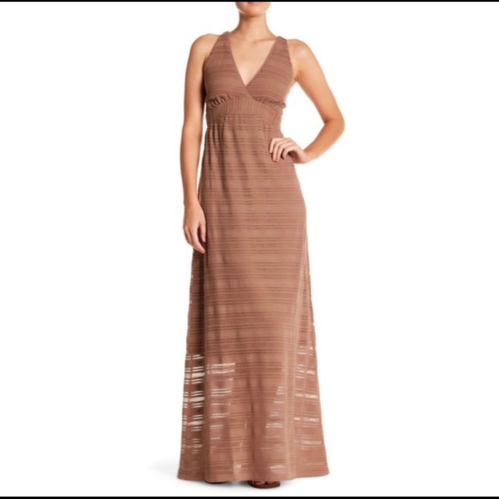 Letarte Crochet Brown Maxi Dress